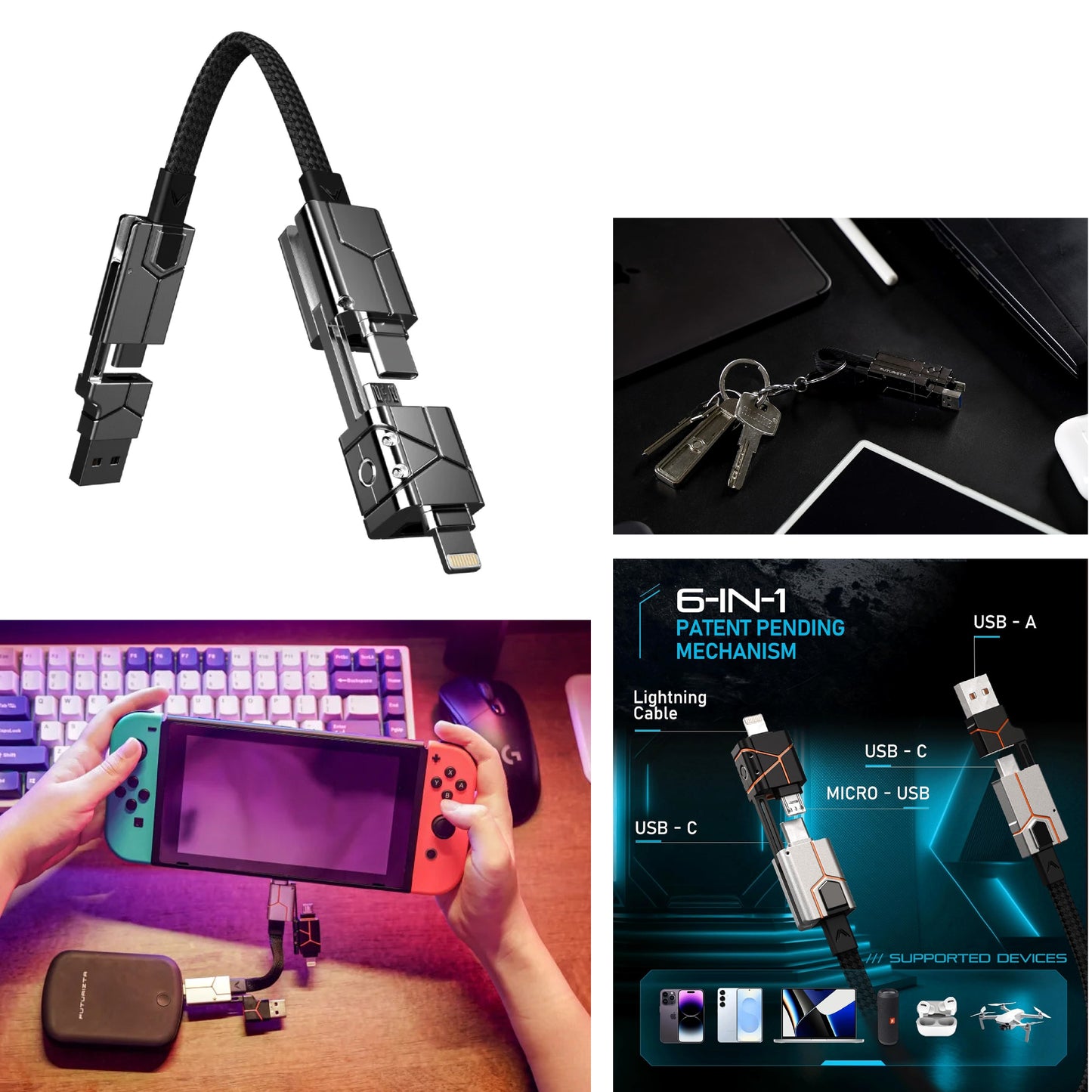 Câble Zeus-X Go Ultra 240W USB4 – 6 en 1